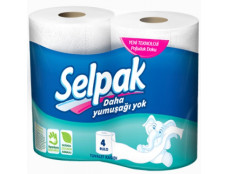 4492 Туал.папір "Selpak" 3-шар. білий 18.6м  4 шт/уп  /12