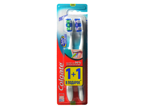 07347 Зуб.щіт.Colgate 360 Clean(середня) 1+1