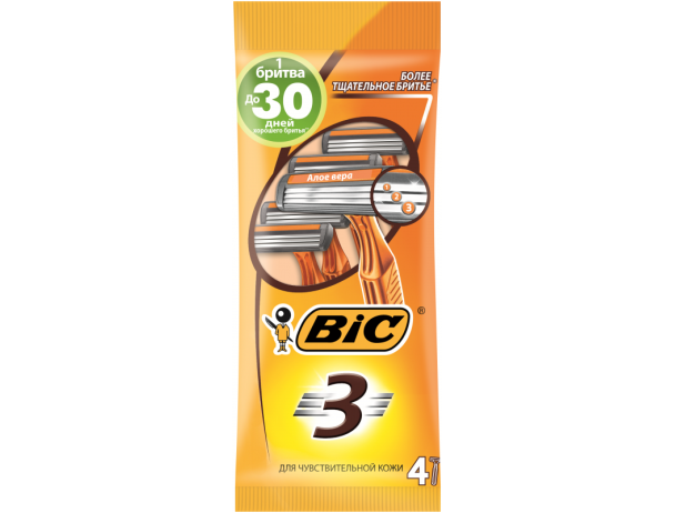 566 Станок BIC 3 леза (4 шт) Action
