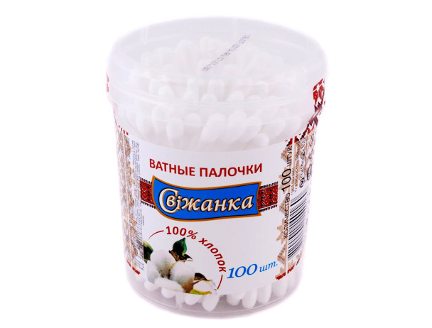 Свіжанка Ватні палички 100шт/Банка