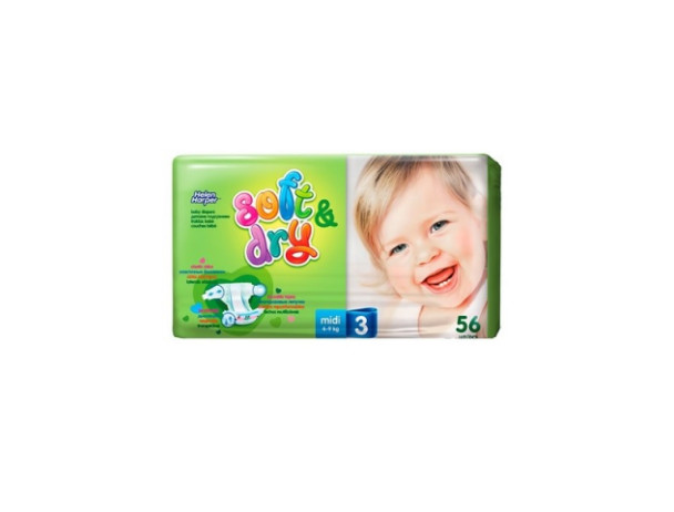 22527 Підгузник Helen Harper Ultra Soft&Dry  №3/56 шт (4-9кг)