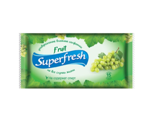 257 Волога с-ка "Super Fresh" Фруктова15шт  /120