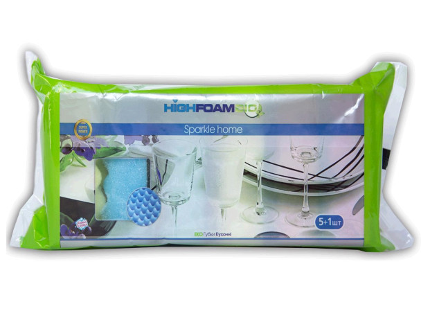 0163 Губка кухоні Sparkle home 6шт