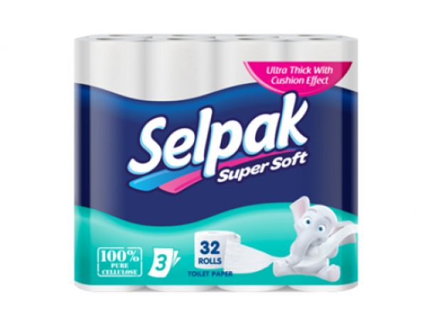 4463 Туал.папір "Selpak" 3-шар. білий 16,8м  32 шт/уп
