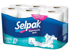 Туал.папір "Selpak" 3-шар. білий 18.6м  9 шт/уп  /8